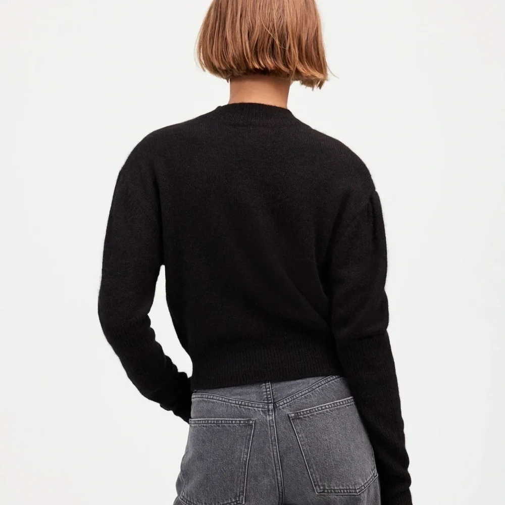 New - Madewell Alpaca-Blend Mockneck Puff Sleeve Sweater - Picture 2 of 7